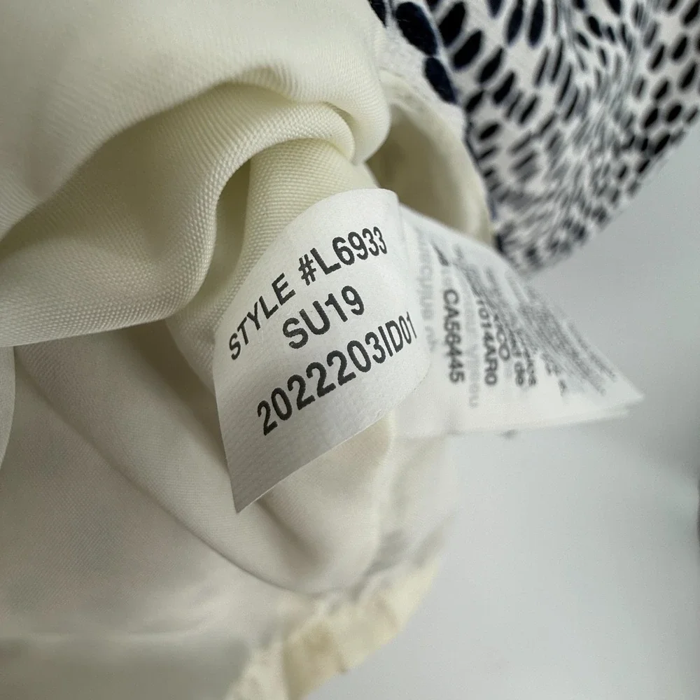 J Crew Textured Size 4 Weave Ink Ivory‎ Spot Dress Preppy Neutral Career Capsule